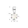 Hanger, zilver gerhodineerd met maansteen (4mm.) - 24315