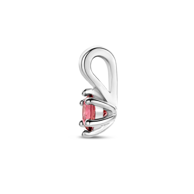 Hanger, zilver gerhodineerd met toermalijn  (4mm.) - 24317