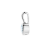Hanger, zilver gerhodineerd met aquamarijn (4mm.) - 24319
