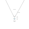 Hanger, zilver gerhodineerd met aquamarijn (4mm.) - 24319