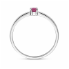 Ring, zilver gerhodineerd met robijn (maat 17,5) - 24320