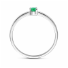 Ring, zilver gerhodineerd met smaragd (maat 17,5) - 24321