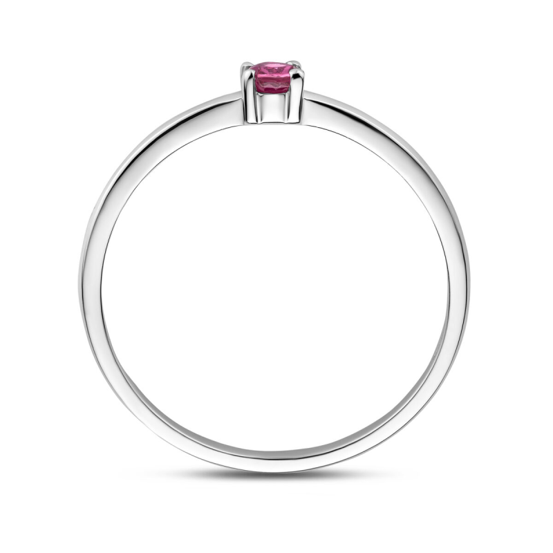 Ring, zilver gerhodineerd met toermalijn (maat 16,5) - 24325