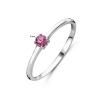 Ring, zilver gerhodineerd met toermalijn (maat 16,5) - 24325