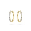 Oorringen, zilver verguld met zirconia (2x20mm.) - 24331