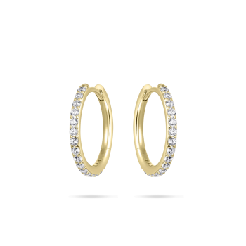 Oorringen, zilver verguld met zirconia (2x20mm.) - 24331
