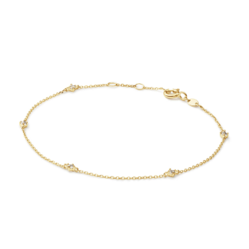 Jackie Armband, 14krt.goud "Let's Celebrate Bracelet" (lengte: 16-17,5cm.) - 24332