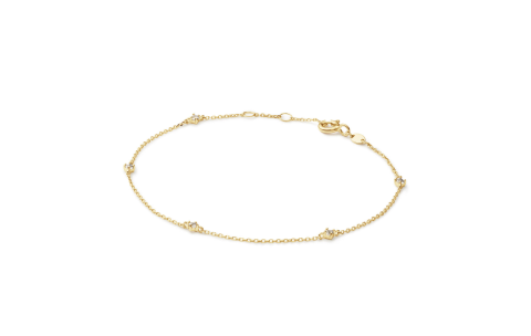 Jackie Armband, 14krt.goud "White Topaz Bracelet" (lengte: 16-17,5cm.) - 24332