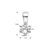 Hanger, zilver gerhodineerd met zirkonia (4mm.) - 24337