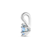 Hanger, zilver gerhodineerd met blauw topaas (4mm.) - 24339