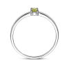 Ring, zilver gerhodineerd met peridot (maat 17) - 24342