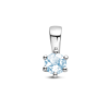 Hanger, zilver gerhodineerd met aquamarijn (4mm.) - 24348
