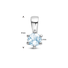 Hanger, zilver gerhodineerd met aquamarijn (4mm.) - 24348