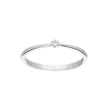 Ring, 14krt.witgoud met 0,03ct. diamant (maat 56) - 24352 Ring, 14krt.witgoud met 0,03ct. diamant (maat 56) - 24352