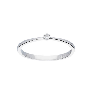 Ring, 14krt.witgoud met 0,03ct. diamant (maat 56) - 24352