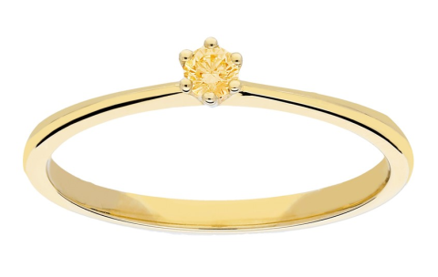 Jackie Ring,14krt.goud met citrien 2,5mm.(maat 56) - 24359