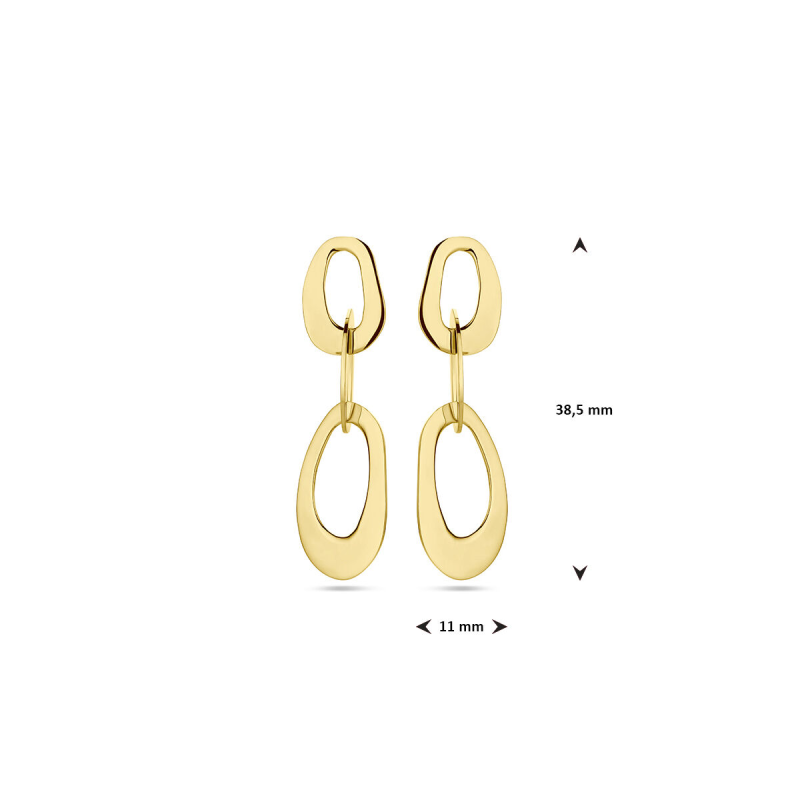 Oorhangers, zilver verguld (lengte 38mm.) - 24364