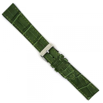 Horlogeband 14mm Groen, krokodillen print - 24380