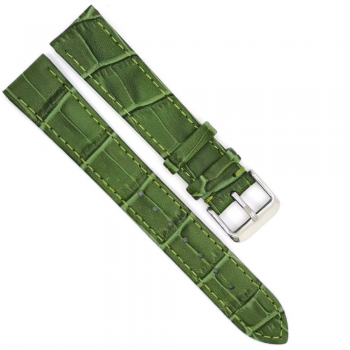 Horlogeband 14mm Groen, krokodillen print - 24380