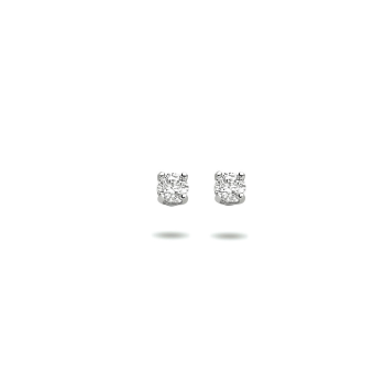 Oorknoppen, 14krt.witgoud met diamant tot.0,08ct - 24389