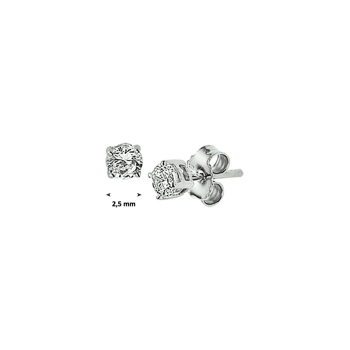 Oorknoppen, 14krt.witgoud met diamant tot.0,08ct - 24389 Oorknoppen, 14krt.witgoud met diamant tot.0,08ct - 24389