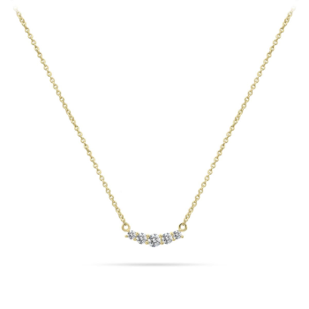 Collier, zilver verguld met zirkonia (lengte verstelbaar: 42-46cm.) - 24409 Collier, zilver verguld met zirkonia (lengte verstelbaar: 42-46cm.) - 24409