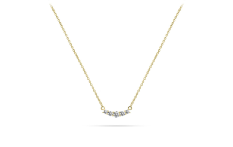 Collier, zilver verguld met zirkonia (lengte verstelbaar: 42-46cm.) - 24409
