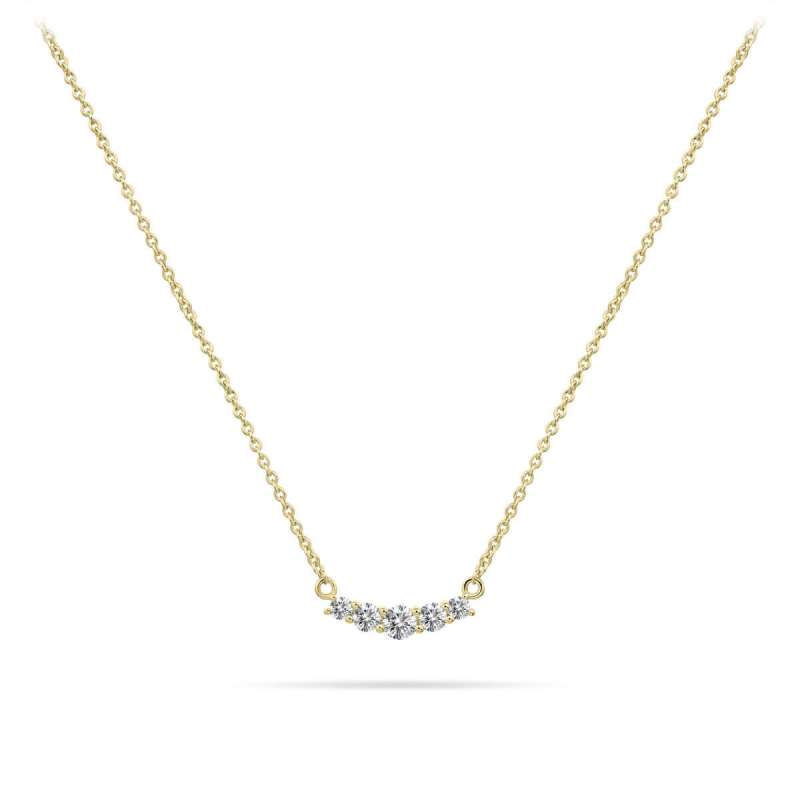Collier, zilver verguld met zirkonia (lengte verstelbaar: 42-46cm.) - 24409