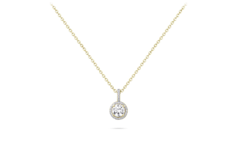Collier, zilver verguld met zirkonia (lengte verstelbaar: 42-46cm.) - 24410