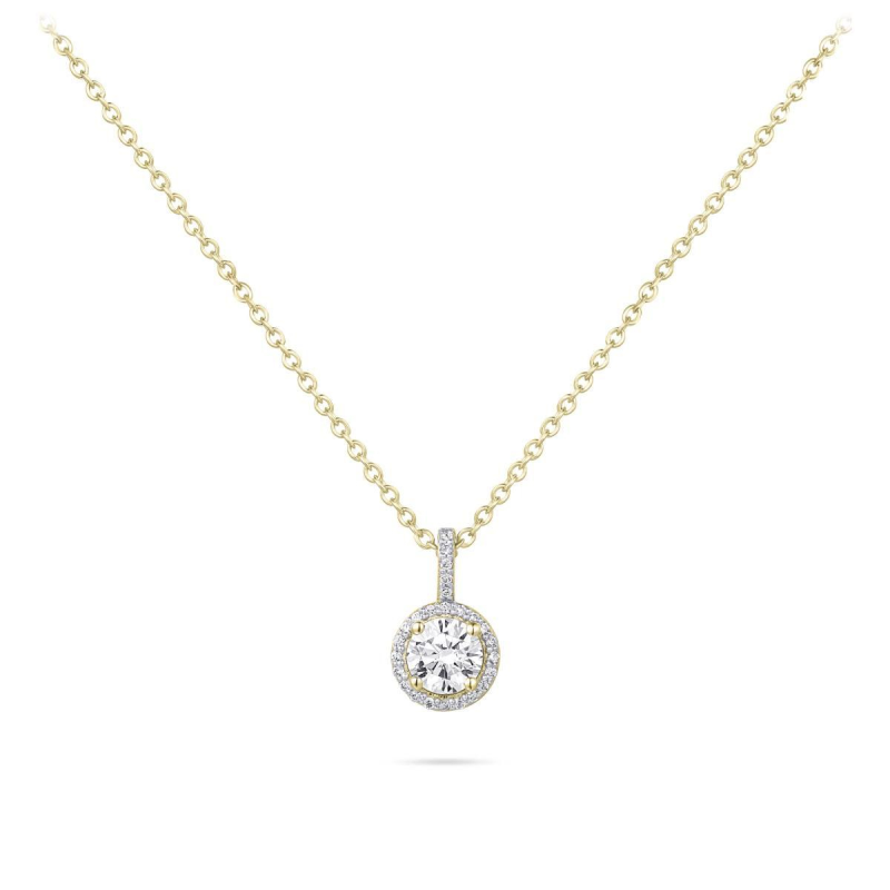 Collier, zilver verguld met zirkonia (lengte verstelbaar: 42-46cm.) - 24410
