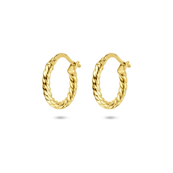 Oorringen, 14krt.goud met een kern van 925 zilver (15x2mm.) - 24421