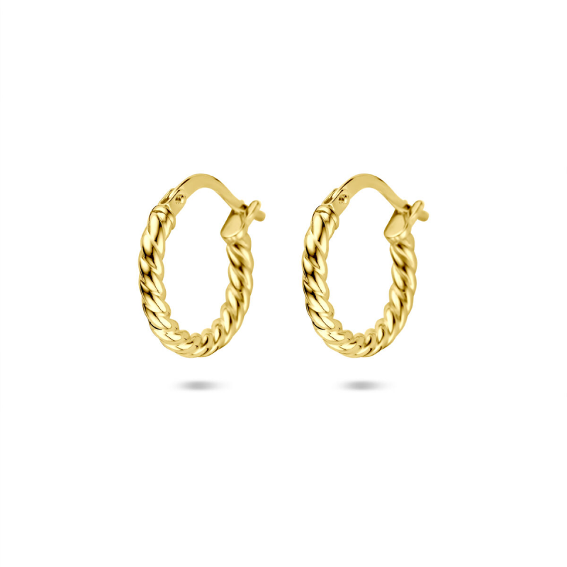Oorringen, 14krt.goud met een kern van 925 zilver (15x2mm.) - 24421