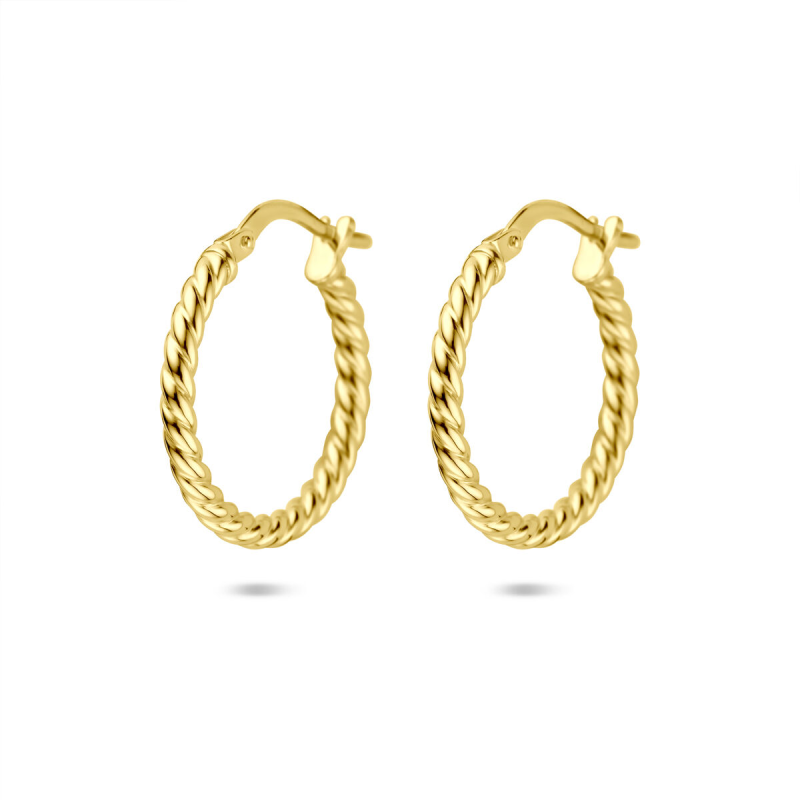 Oorringen, 14krt.goud met een kern van 925 zilver (19x2mm.) - 24422