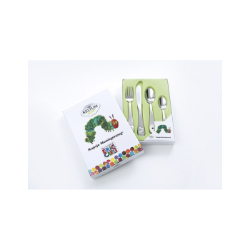 Kinderbestek, Rupsje Nooitgenoeg 4-delig staal - Keltum - 24368 Kinderbestek, Rupsje Nooitgenoeg 4-delig staal - Keltum - 24368