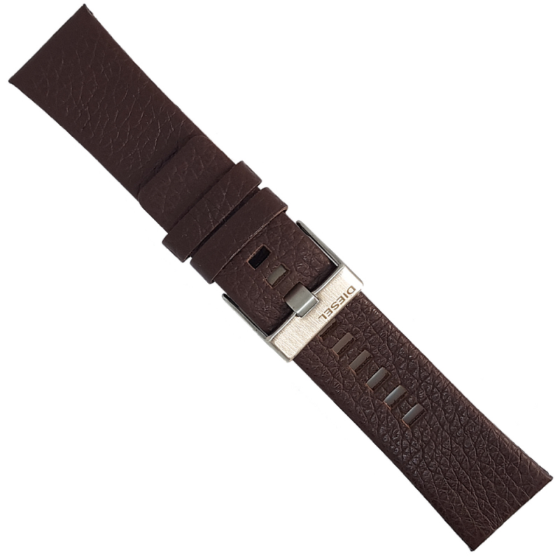Horlogeband 24mm Bruin ter vervanging van Orginele Diesel band - 24428