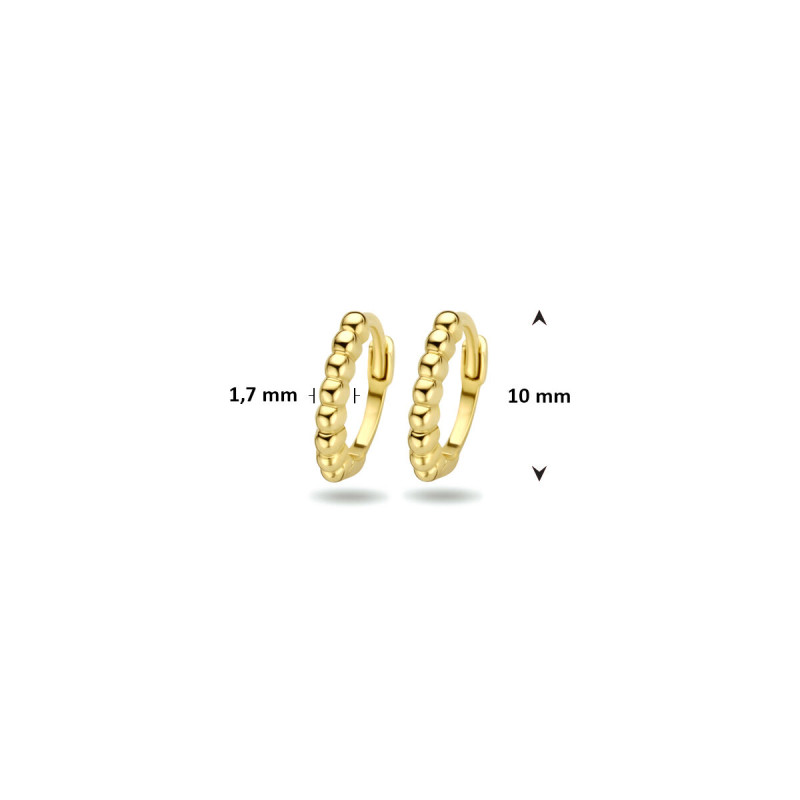 Oorringen, 9 karaat met bolletjes (10x1,7mm.) - 24437 Oorringen, 9 karaat met bolletjes (10x1,7mm.) - 24437