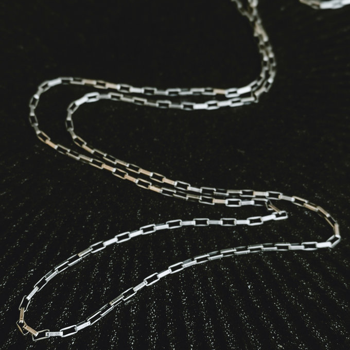 TAJ AMSTERDAM Zilveren Ketting Andrik met ovale schakel (lengte:55cm) - 24440
