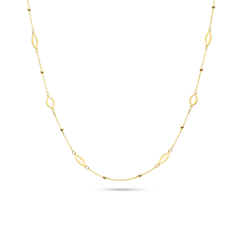 Collier, 14krt.bicolour goud (lengte: 42-45cm.) - 24442