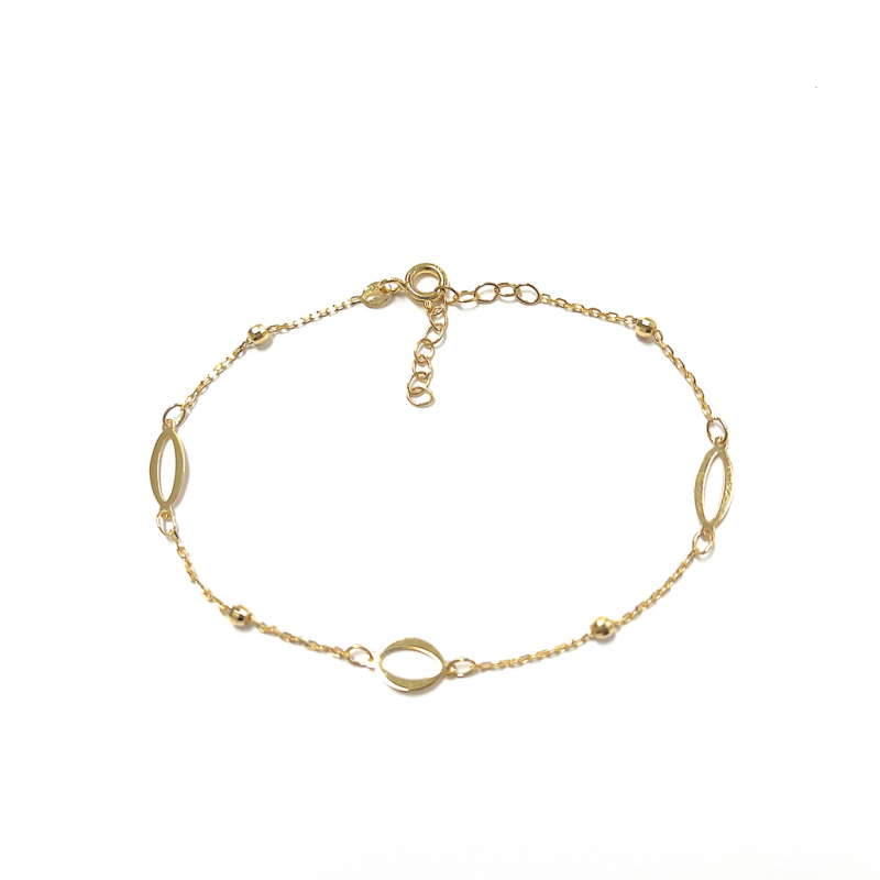 Armband, 14krt.bicolour goud (lengte: 17-20cm.) - 24443