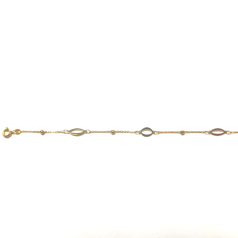 Armband, 14krt.bicolour goud (lengte: 17-20cm.) - 24443
