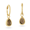 Jackie Oorringen, 14krt.goud "Amstel Smoky Quartz Hoops" (1x10mm.) - 24453 Jackie Oorringen, 14krt.goud "Amstel Smoky Quartz Hoops" (1x10mm.) - 24453