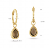 Jackie Oorringen, 14krt.goud "Amstel Smoky Quartz Hoops" (1x10mm.) - 24453 Jackie Oorringen, 14krt.goud "Amstel Smoky Quartz Hoops" (1x10mm.) - 24453