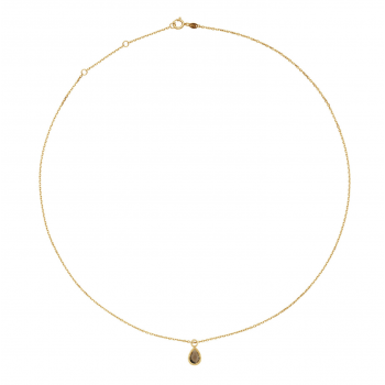 Jackie Collier, 14krt.goud met hanger "Amstel Smoky Quartz Necklace" (lengte -40-43-45cm.) - 24454 Jackie Collier, 14krt.goud met hanger "Amstel Smoky Quartz Necklace" (lengte -40-43-45cm.) - 24454