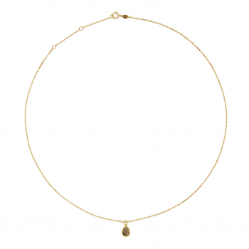 Jackie Collier, 14krt.goud met hanger "Amstel Smoky Quartz Necklace"  (lengte -40-43-45cm.) - 24454