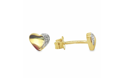 Oorknoppen, 14krt.goud met zirkonia (5,5mm.) - 24460