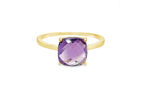 Ring, 14krt.goud met amethist (maat 53) - 24461