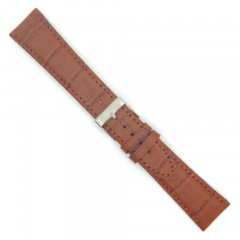 Horlogeband 22mm Bruin Krokodillenprint - 24465