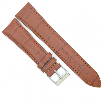 Horlogeband 22mm Bruin Krokodillenprint - 24465