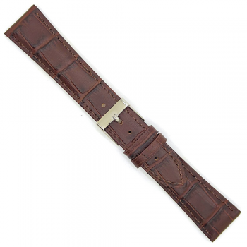 Horlogeband 22mm Bruin Krokodillenprint - 24466