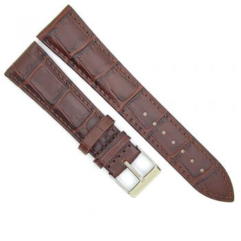 Horlogeband 22mm Bruin Krokodillenprint - 24466